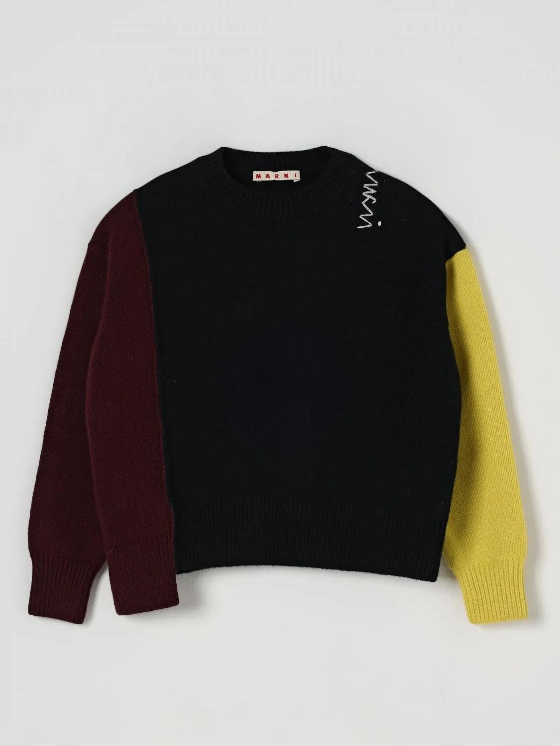 Maglione asimmetrico con logo Marni