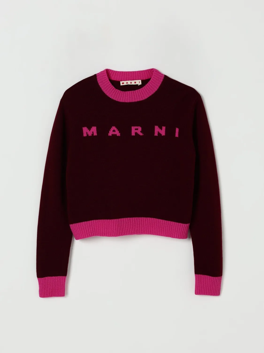 Maglione a girocollo con logo Marni