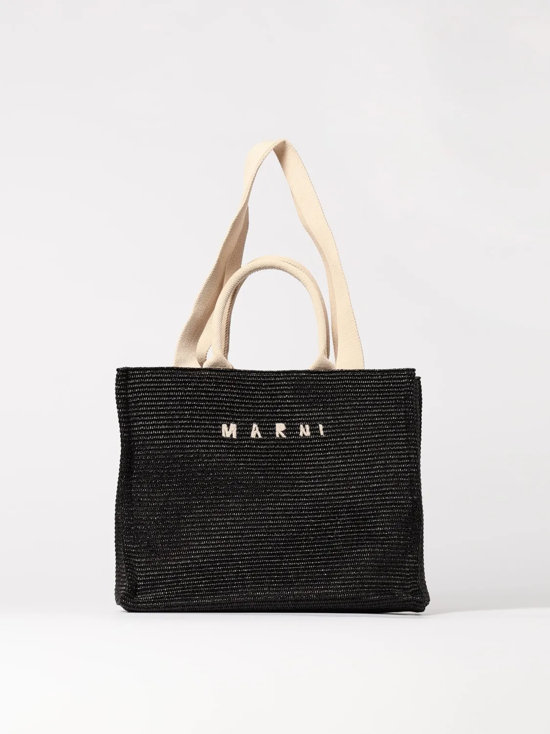 Borsa a spalla in rafia Marni