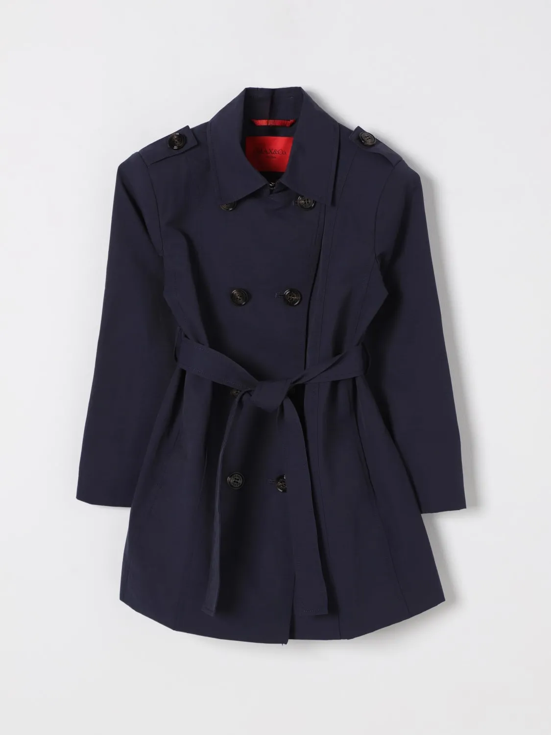 Trench a doppiopetto in misto cotone Max&Co. Kid