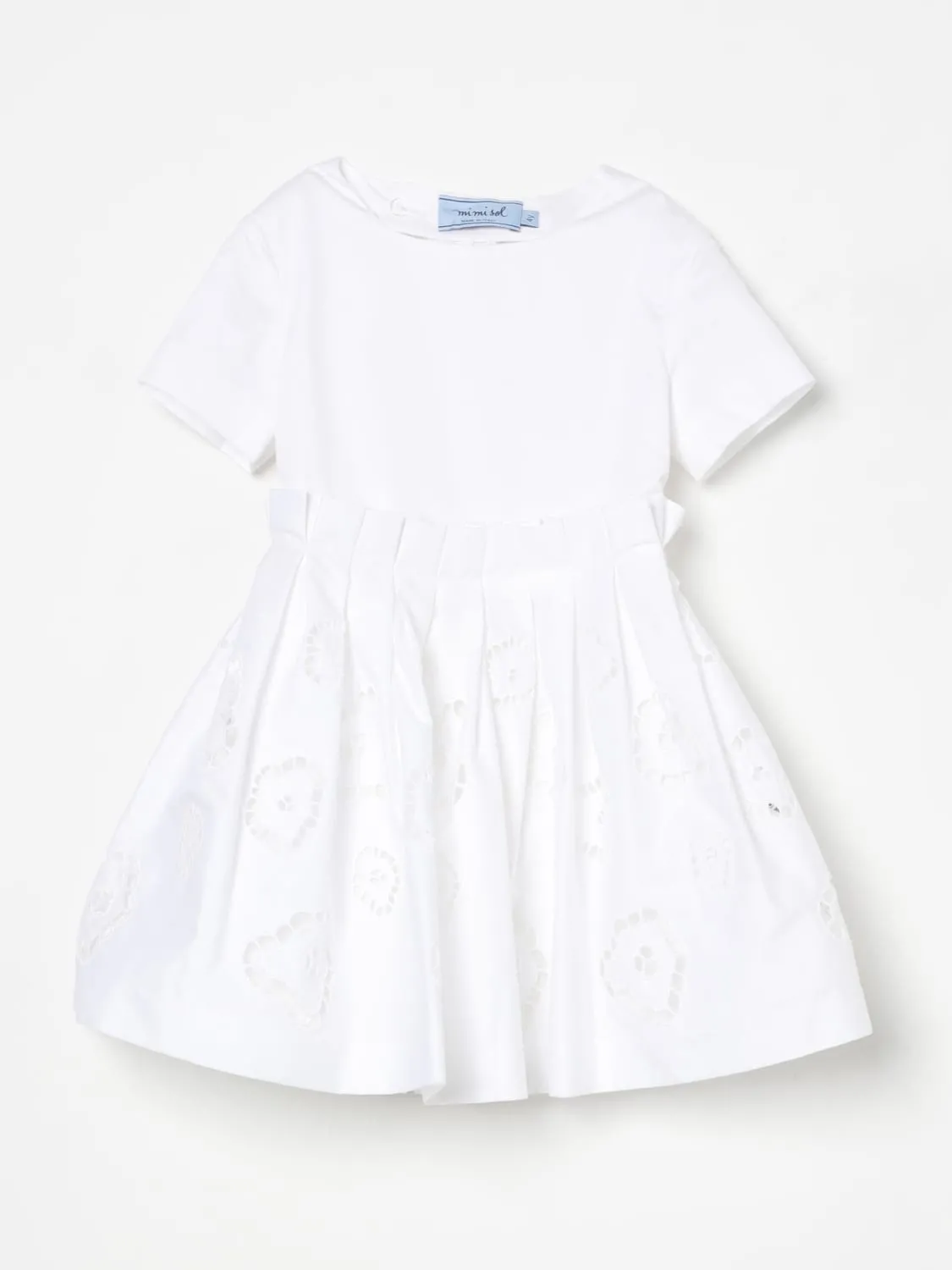 Abito in sangallo con fiocco Mi Mi Sol