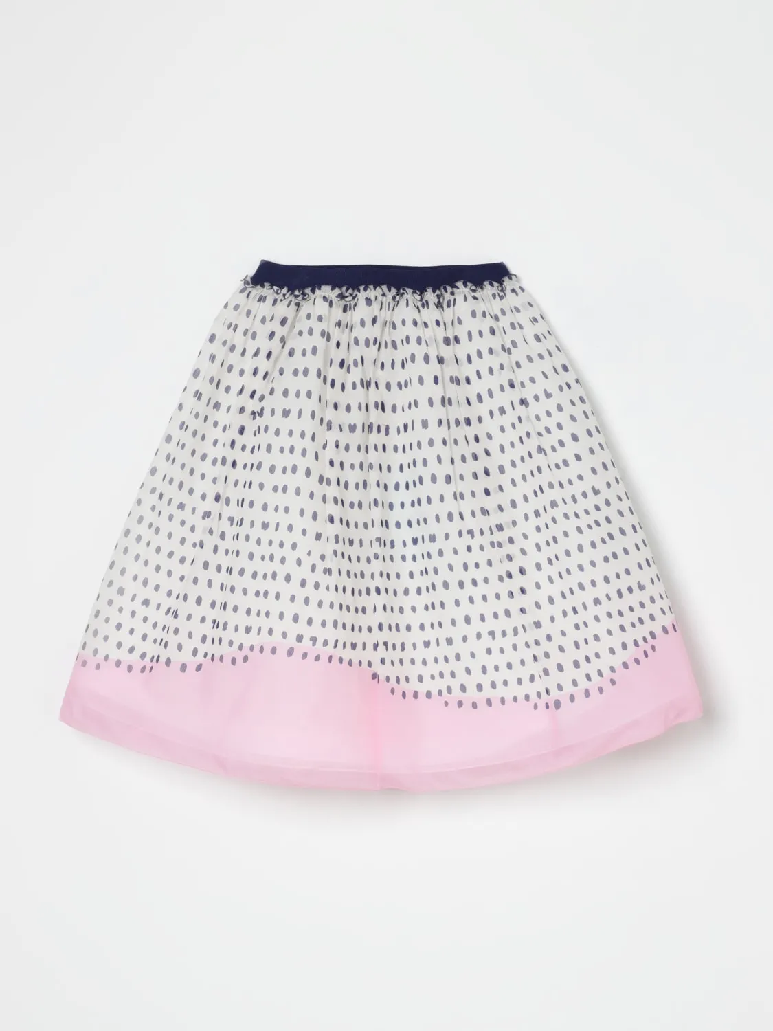 Gonna a pois smussati Mi Mi Sol in cotone e seta