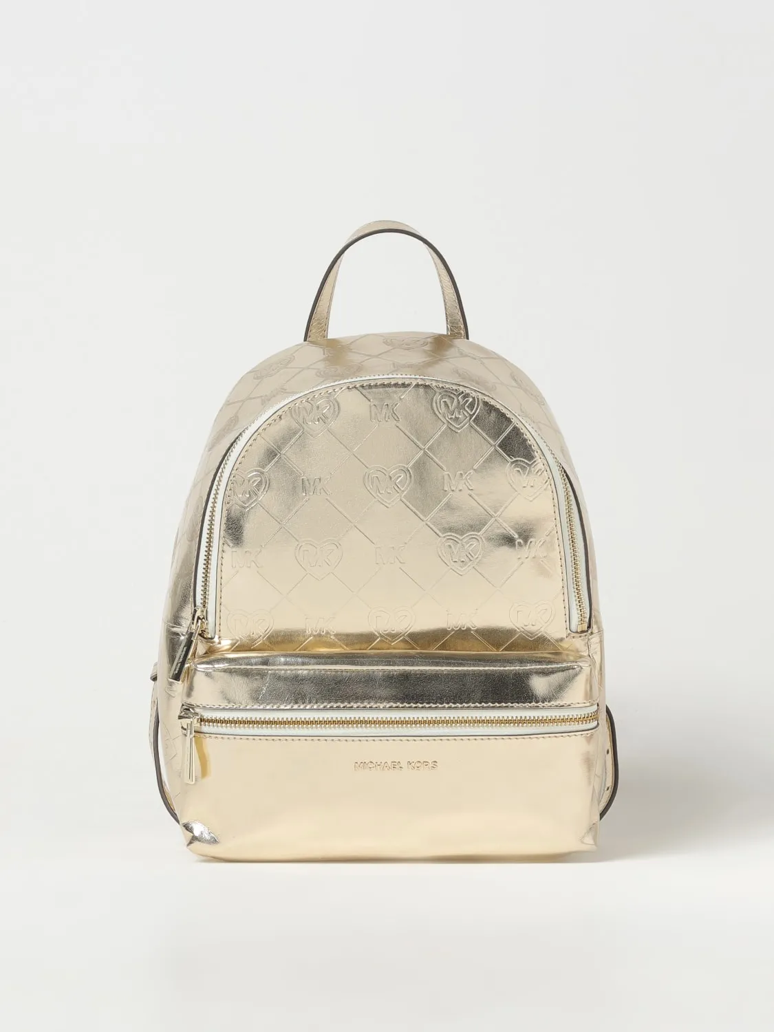 Zaino Michael Kors in pelle sintetica laminata con logo all over