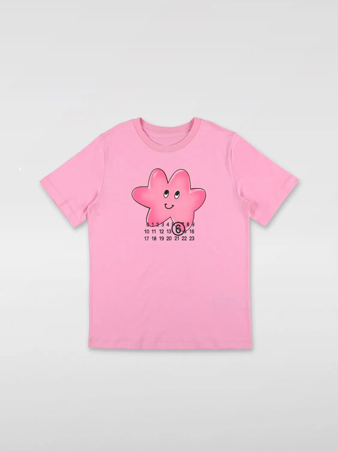 T-shirt in cotone con stampa logo grafica Mm6 Maison Margiela