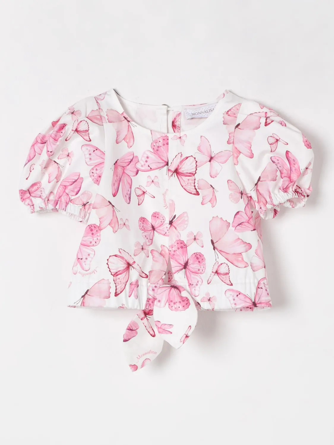Top in raso con stampa farfalle Monnalisa