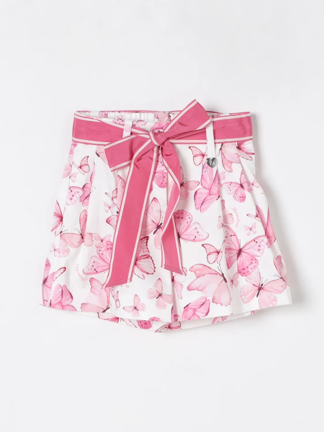Shorts con cinta e stampa farfalle Monnalisa