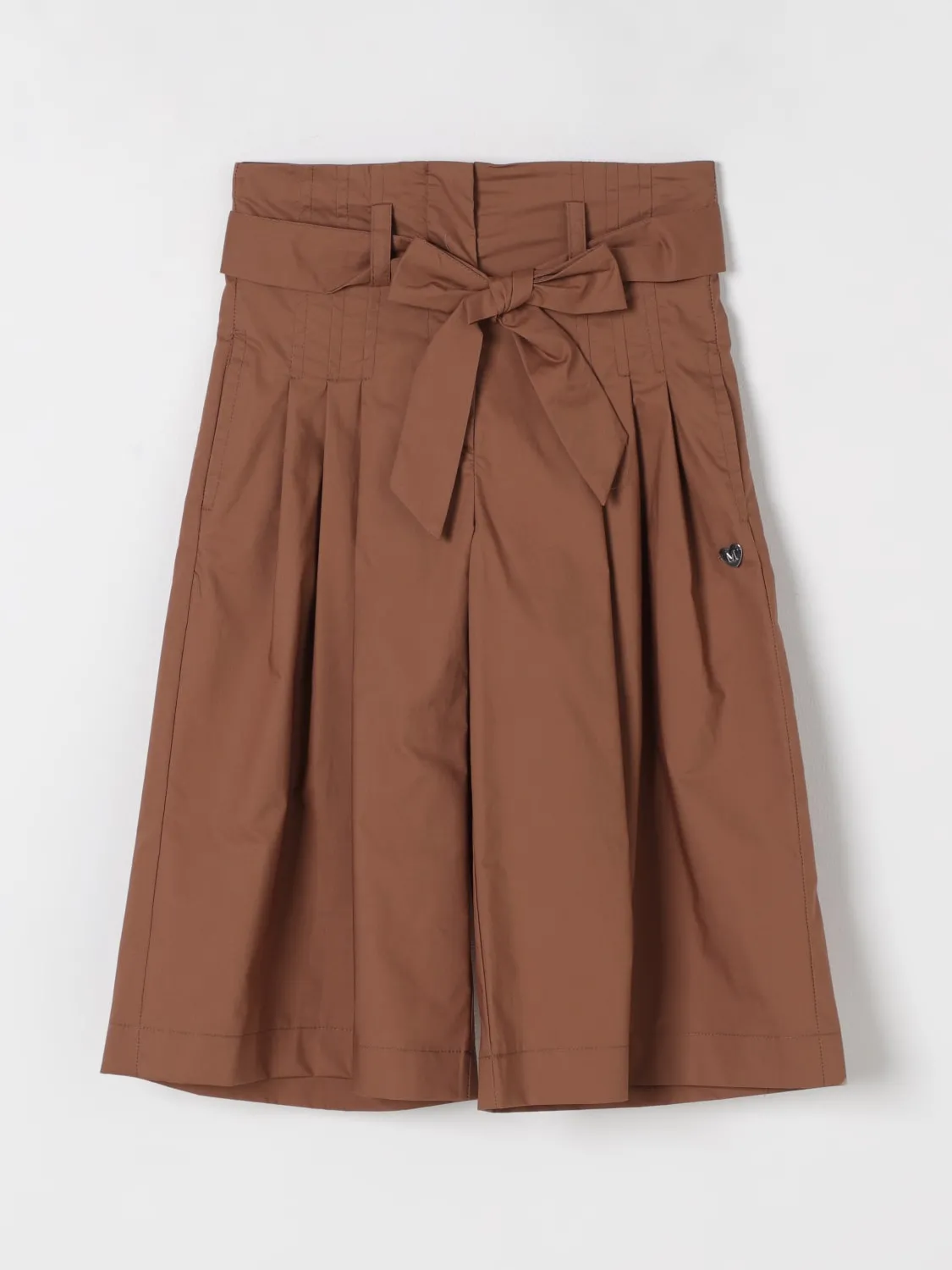 Pantalone in popeline di cotone cropped Monnalisa