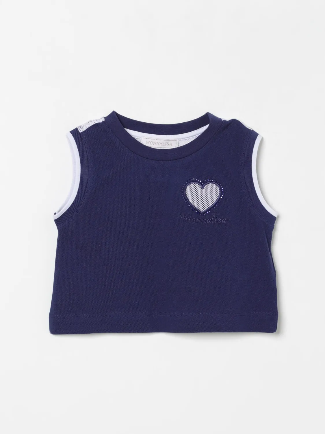 Canotta crop con logo Monnalisa in cotone