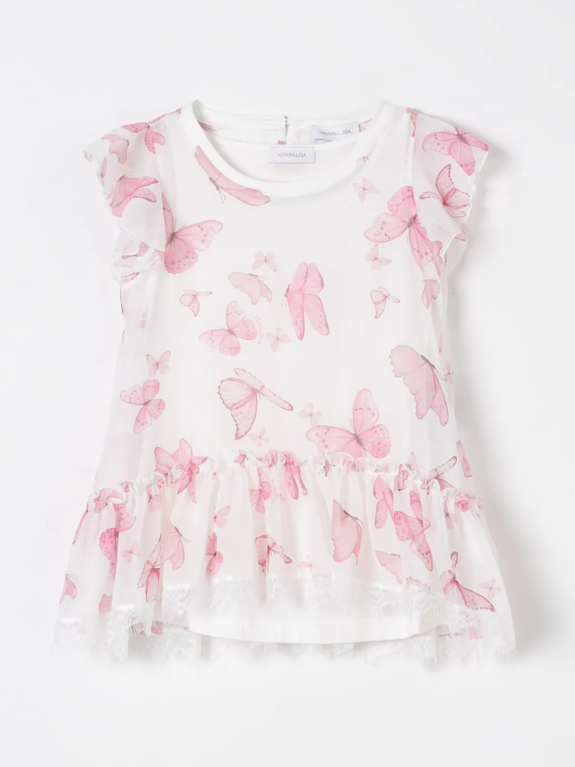 Top in georgette con stampa farfalle Monnalisa