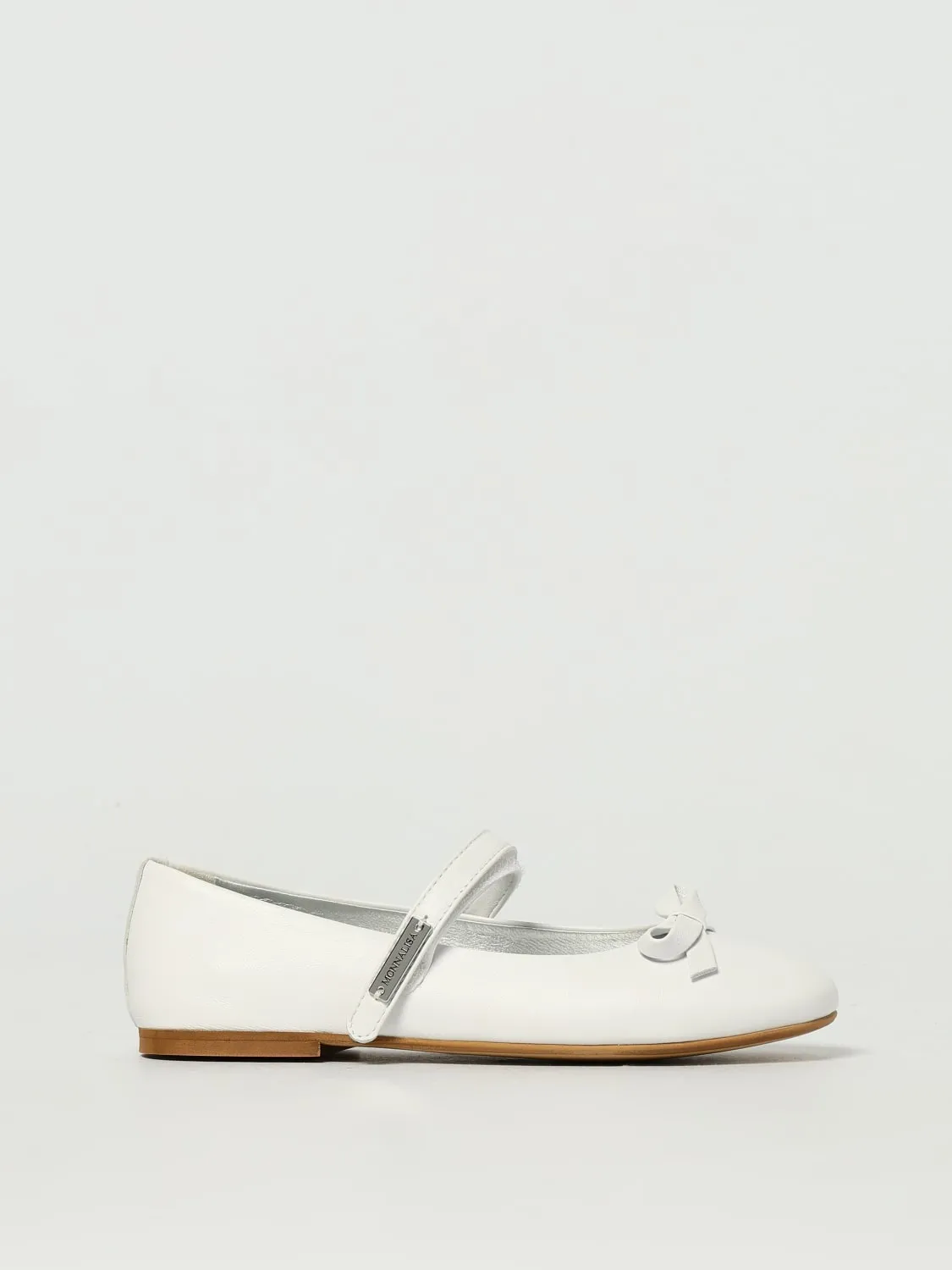 Ballerina Monnalisa in pelle con fiocco