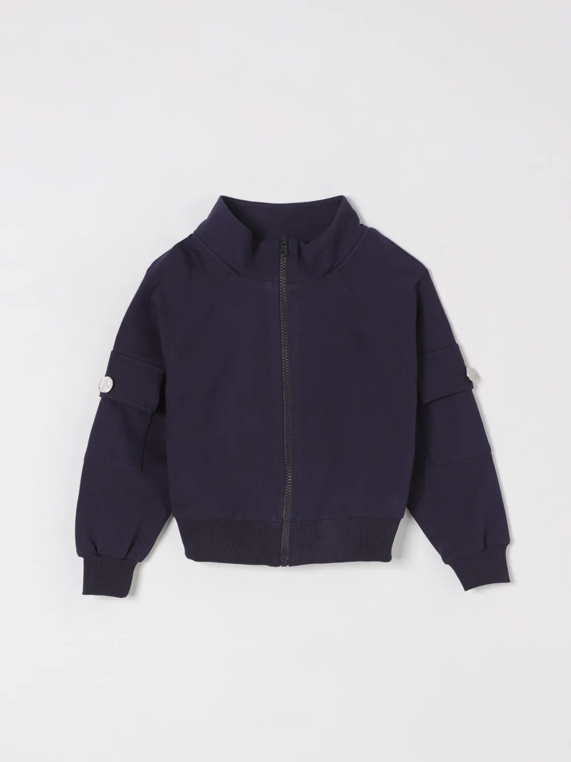 Felpa in cotone con zip Monnalisa