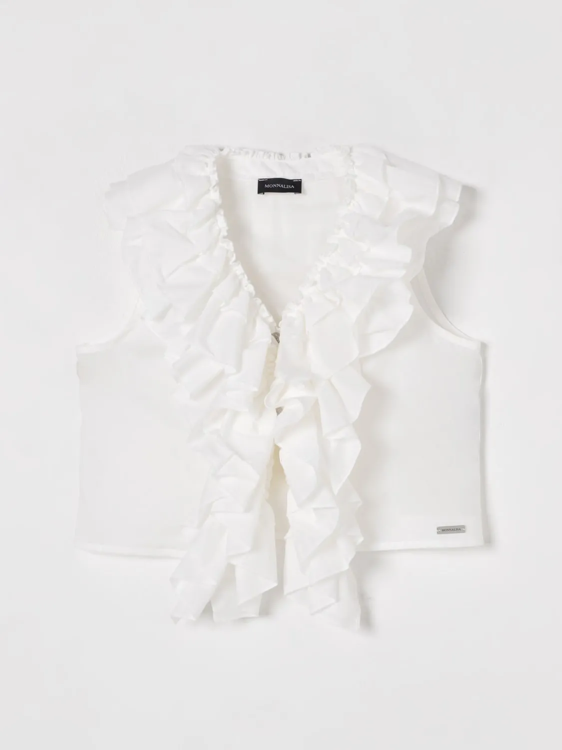 Top in cotone con rouches Monnalisa