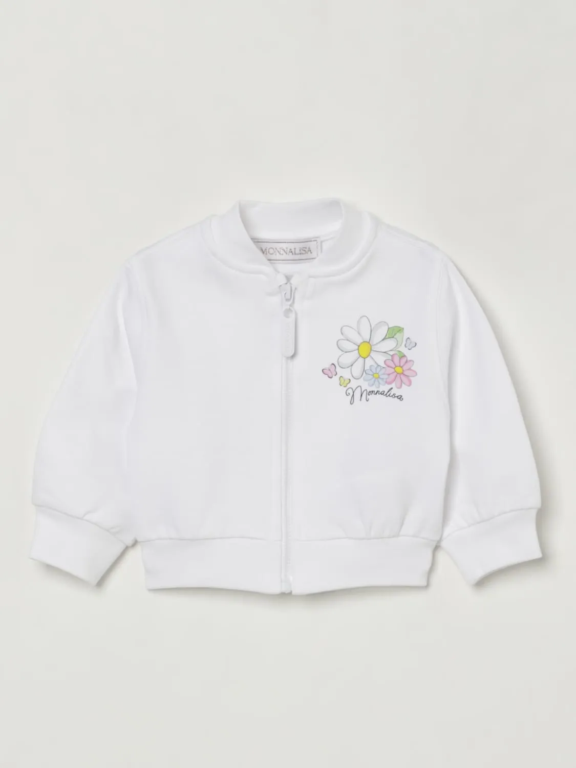 Felpa con zip Monnalisa in cotone