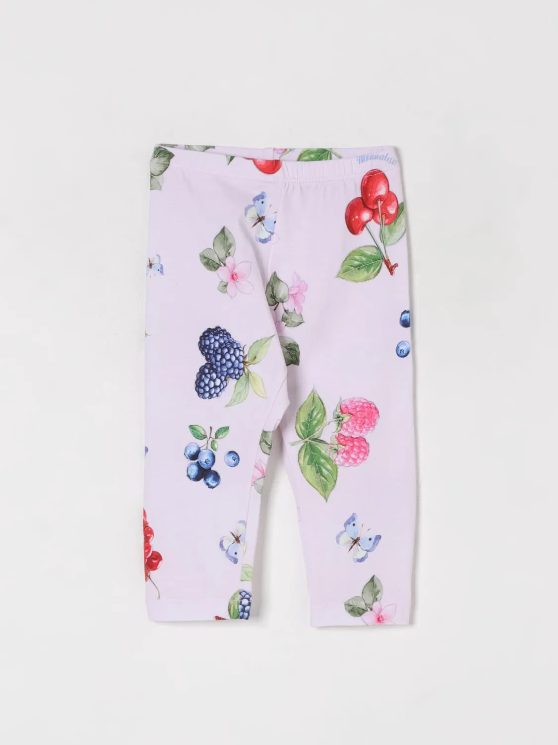 Leggings in cotone stretch con stampa frutta Monnalisa