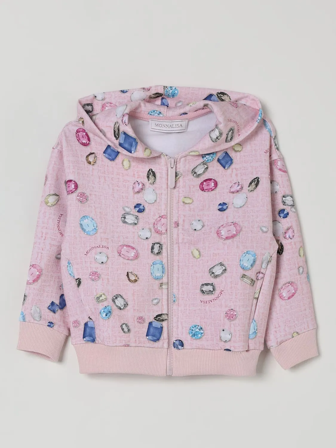 Felpa con cappuccio stampata Monnalisa