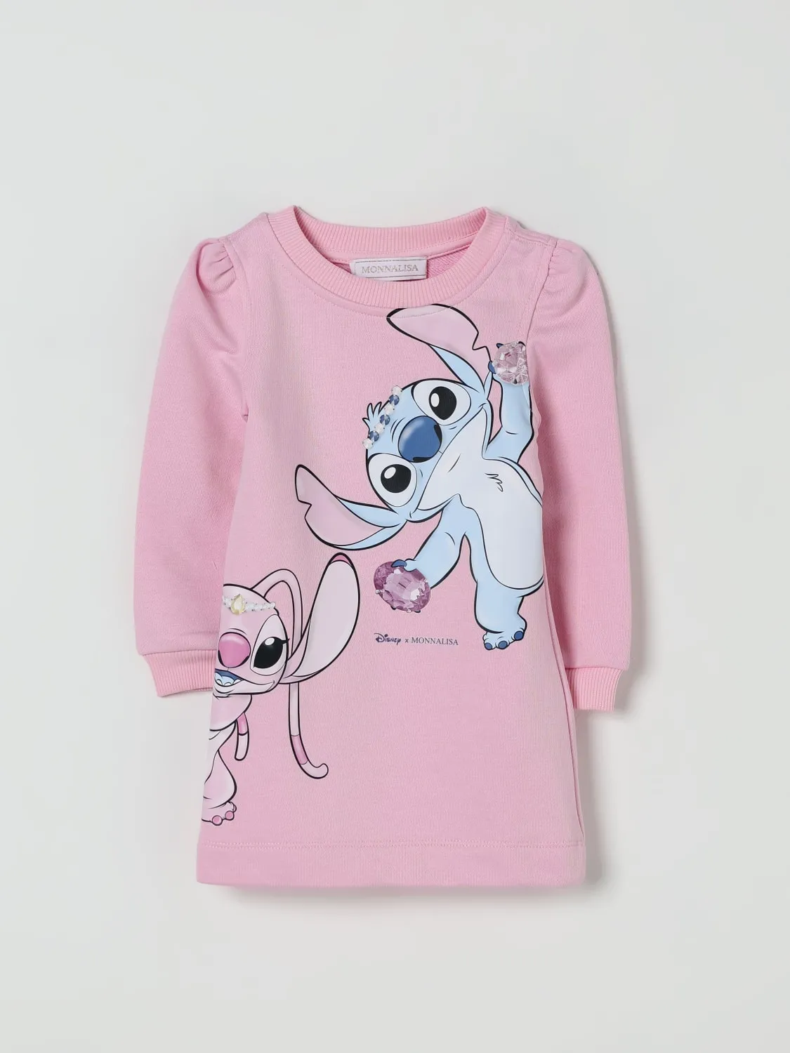 Abito a felpa Monnalisa con stampa Stitch