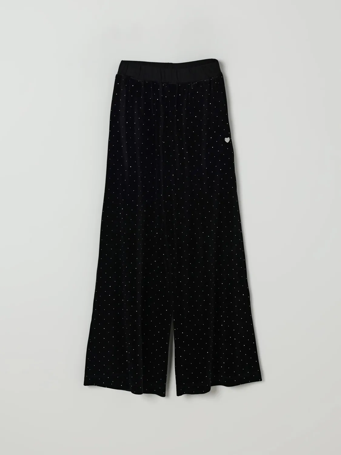 Pantalone in velluto con strass Monnalisa
