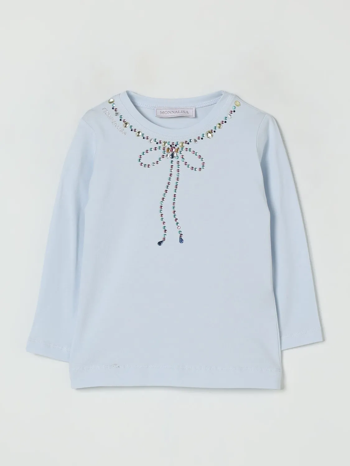 T-shirt con strass multicolor Monnalisa