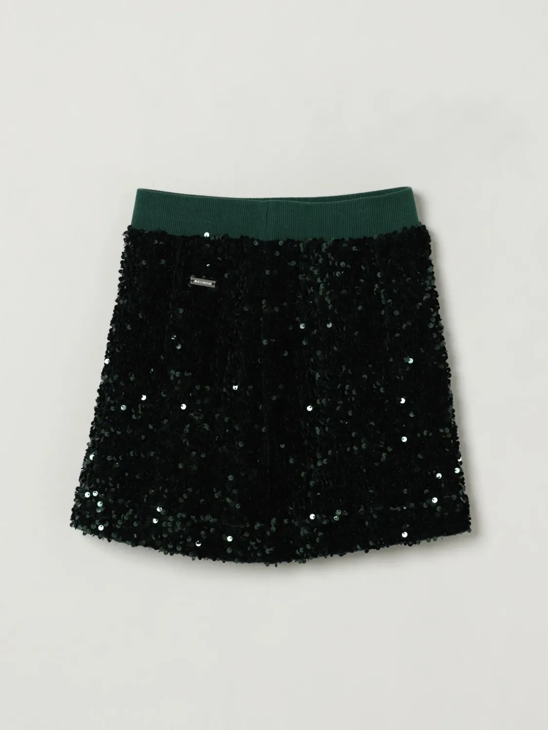 Gonna di paillettes con logo Monnalisa