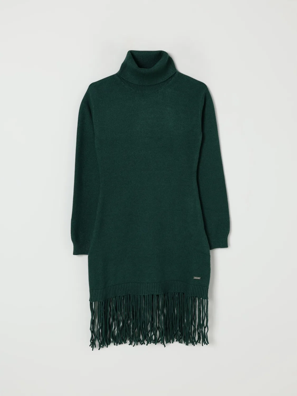 Abito a dolcevita con frange Monnalisa