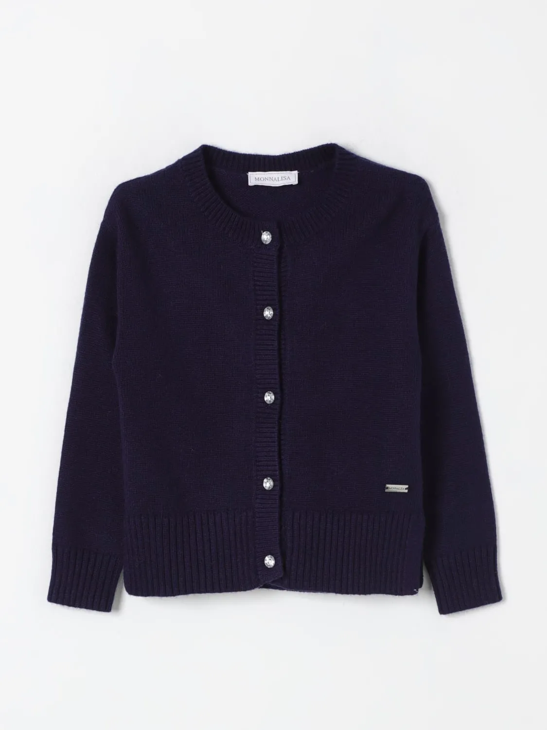 Cardigan a girocollo basic Monnalisa