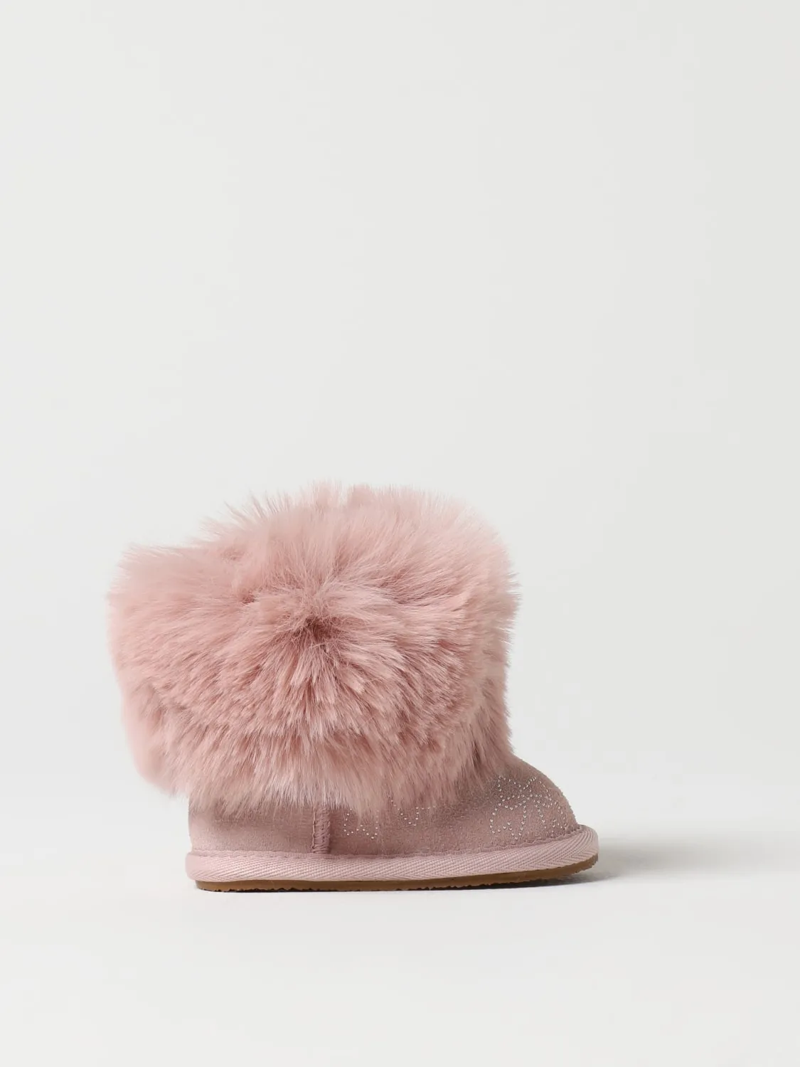 Stivaletto Monnalisa in camoscio e pelliccia sintetica