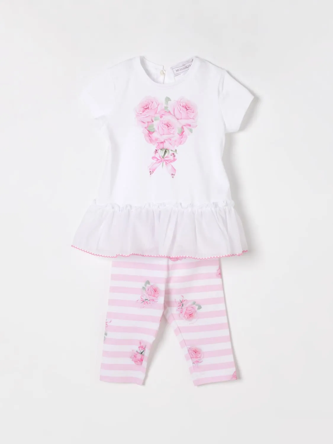 Coordinato in cotone con stampa floreale Monnalisa