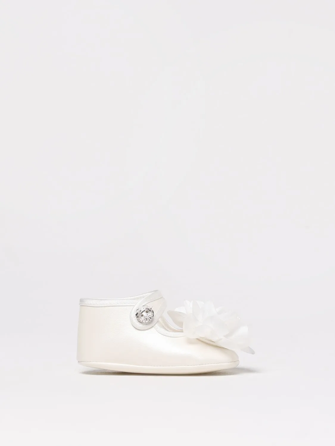 Scarpine chic in raso con fiore Monnalisa