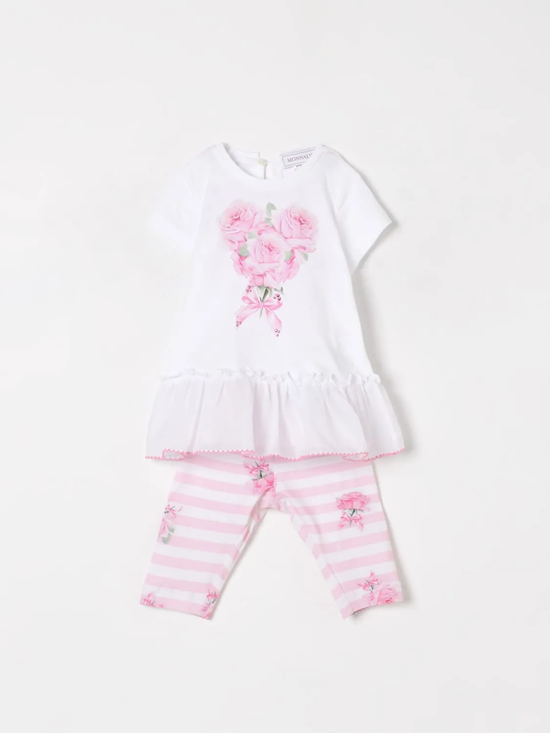 Coordinato 2 pezzi in cotone floreale Monnalisa