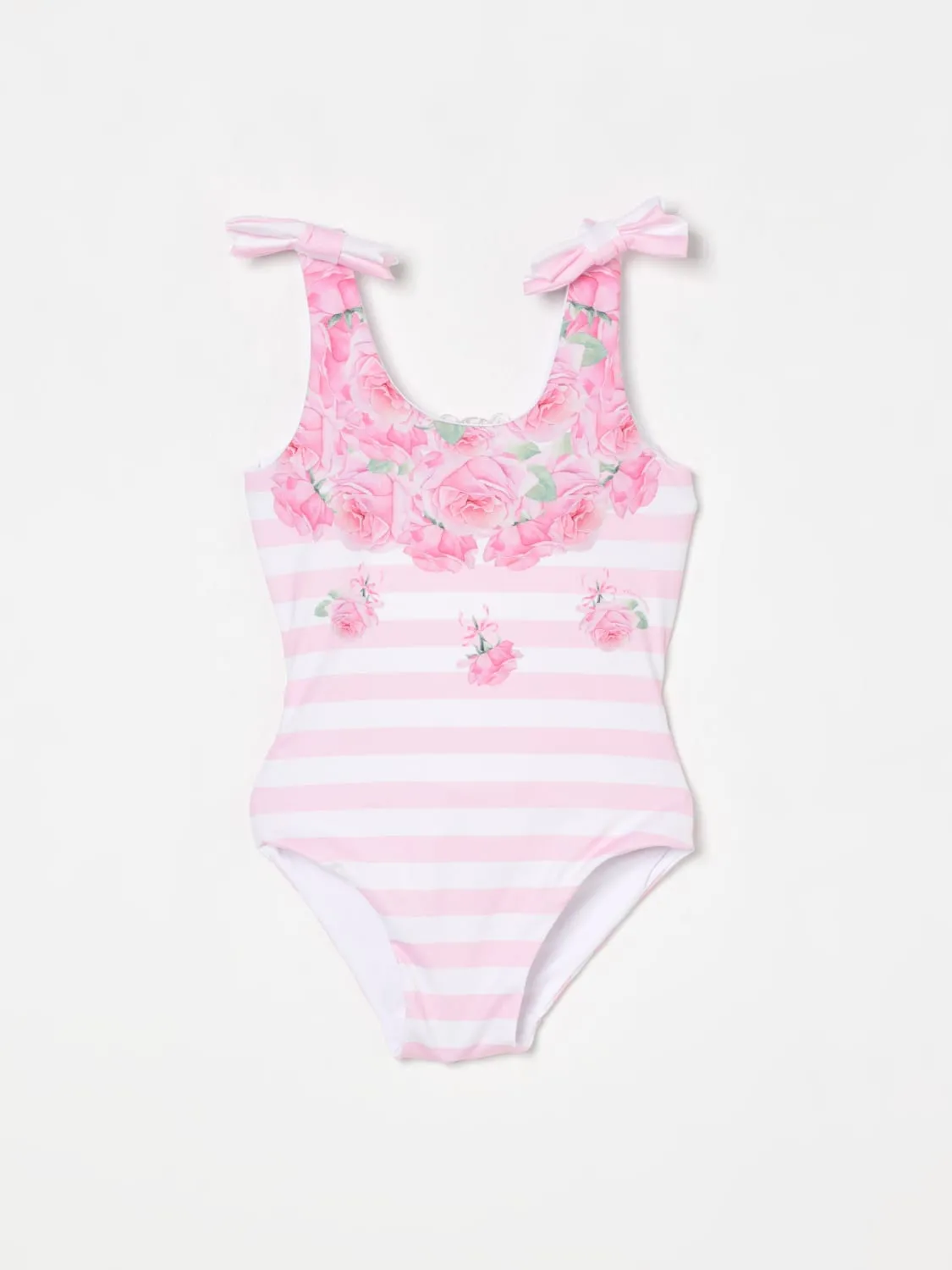 Costume da bagno intero a righe con fiori Monnalisa