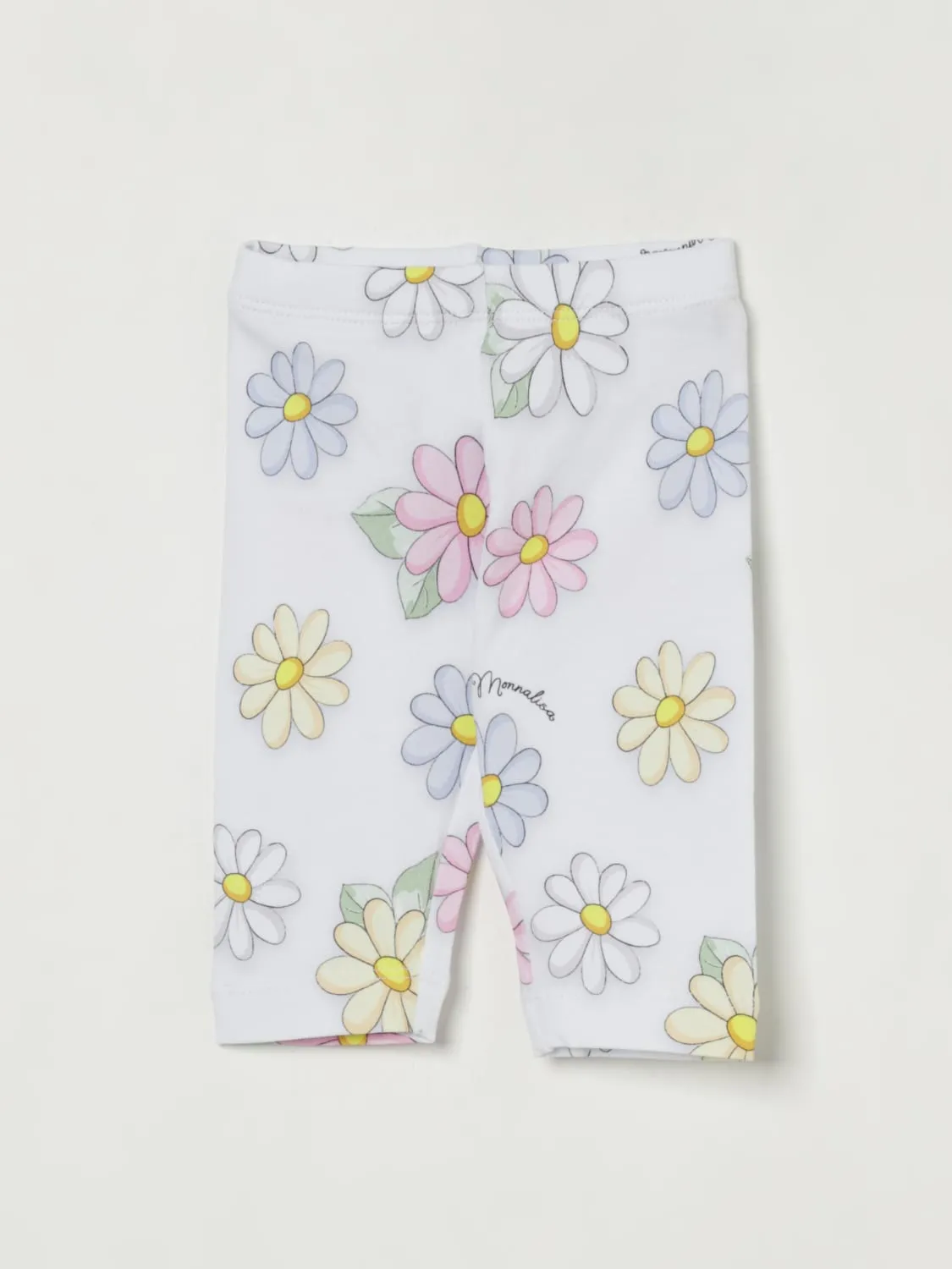 Leggings in cotone stretch con stampa floreale Monnalisa