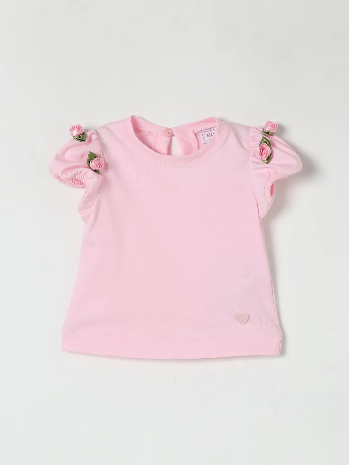 T-shirt in cotone con fiori Monnalisa