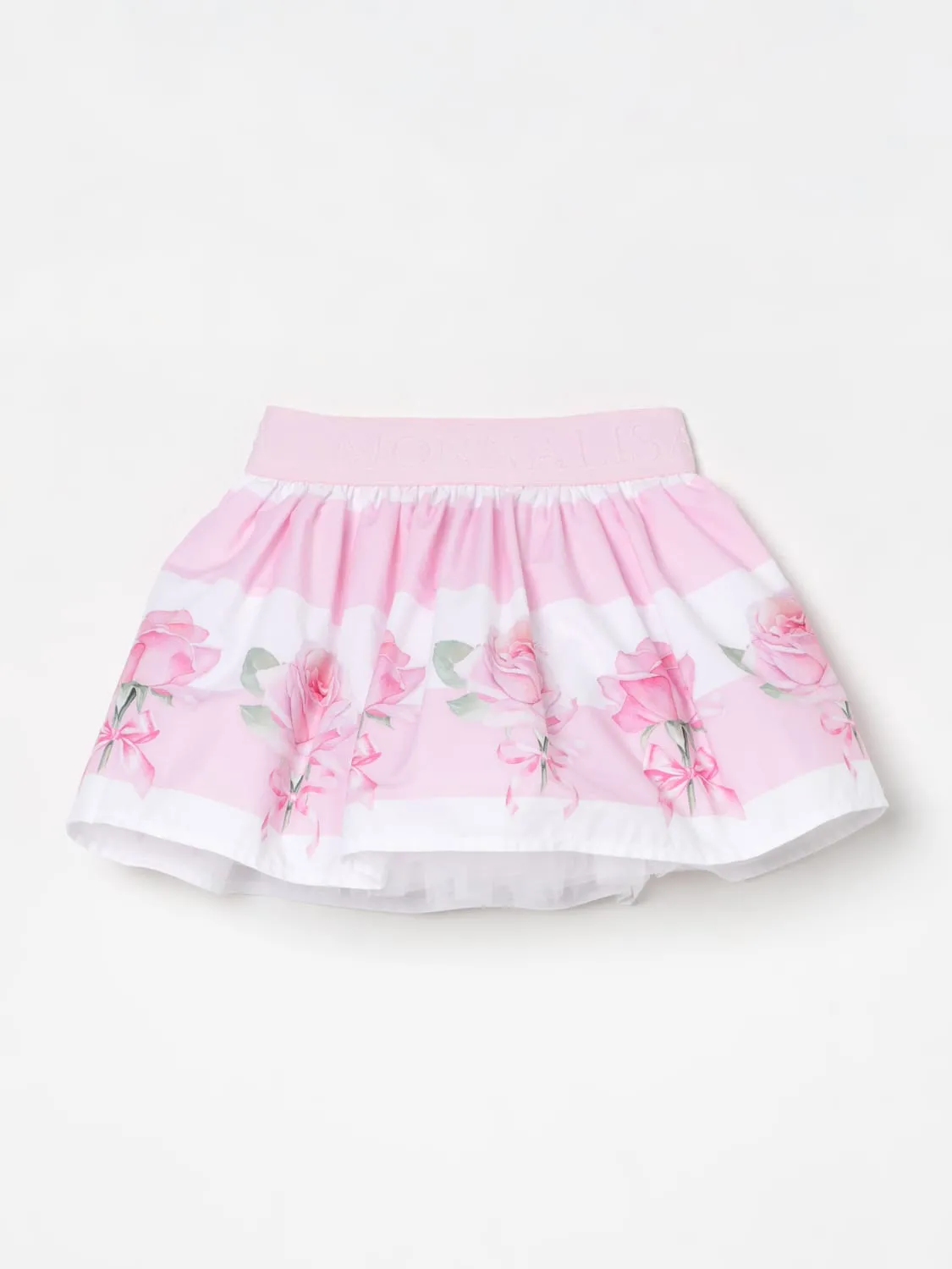 Gonna in cotone con stampa floreale Monnalisa