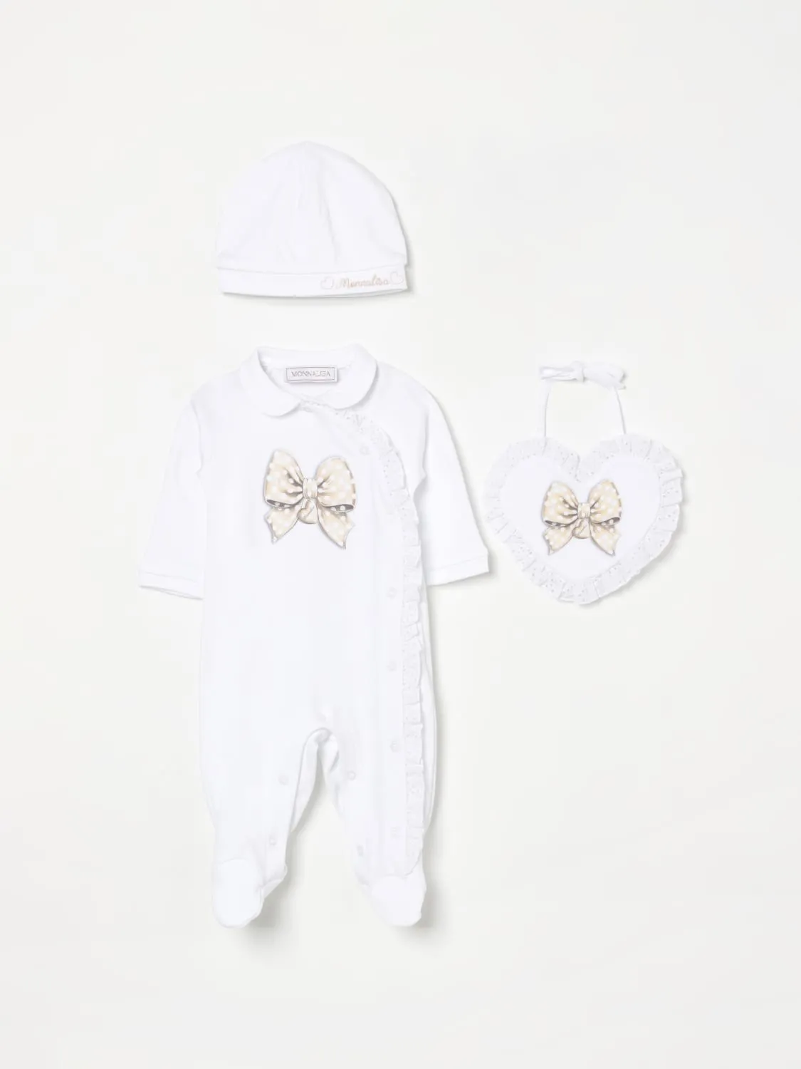 Coordinato in cotone con fiocco Monnalisa