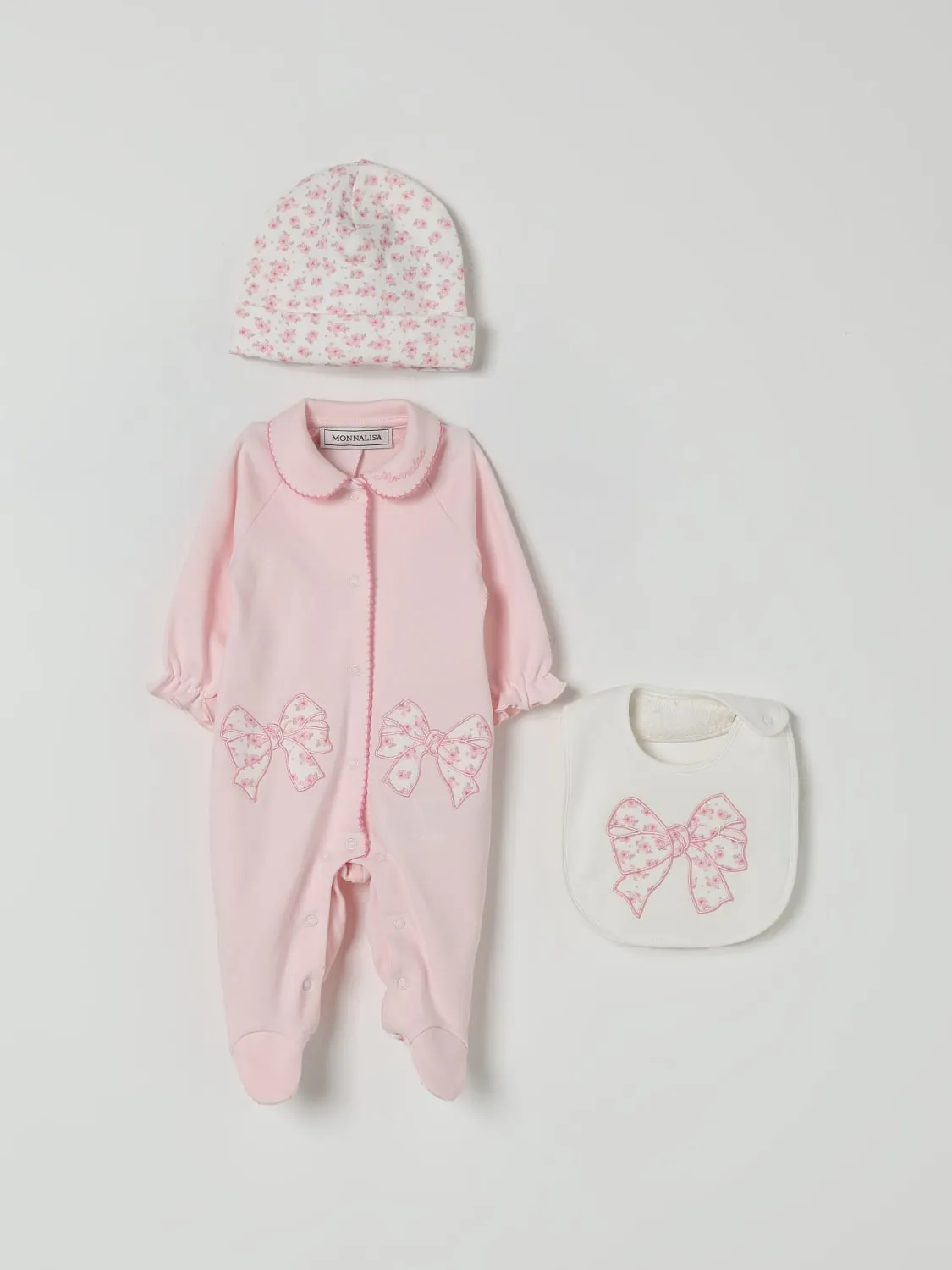 Coordinato in cotone con logo Monnalisa