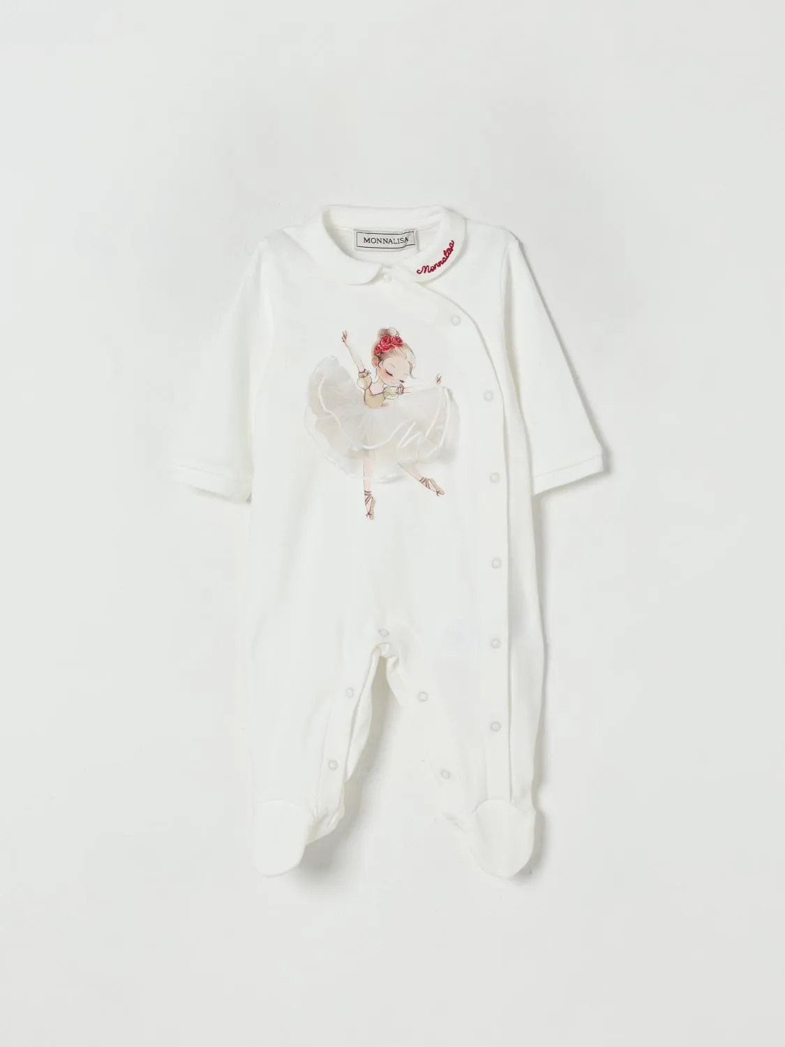 Tuta in ciniglia con ballerina e rouches Monnalisa