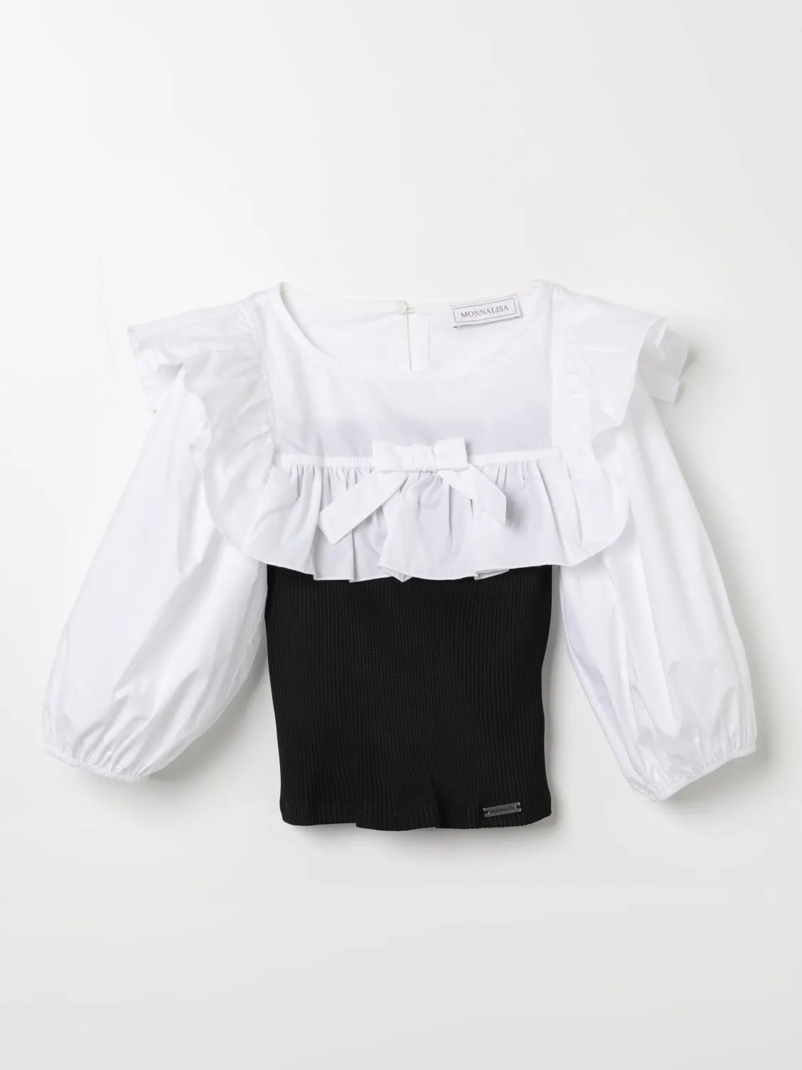 Top Monnalisa in cotone con rouches