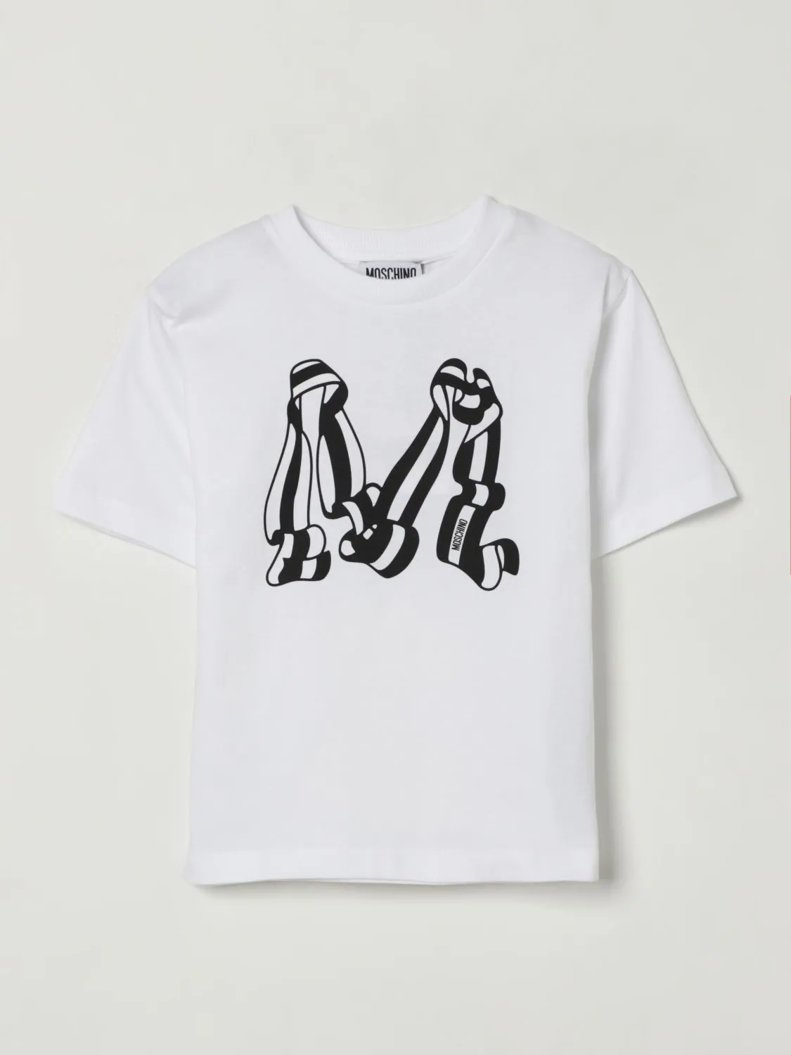 T-shirt in cotone con maxi logo Moschino