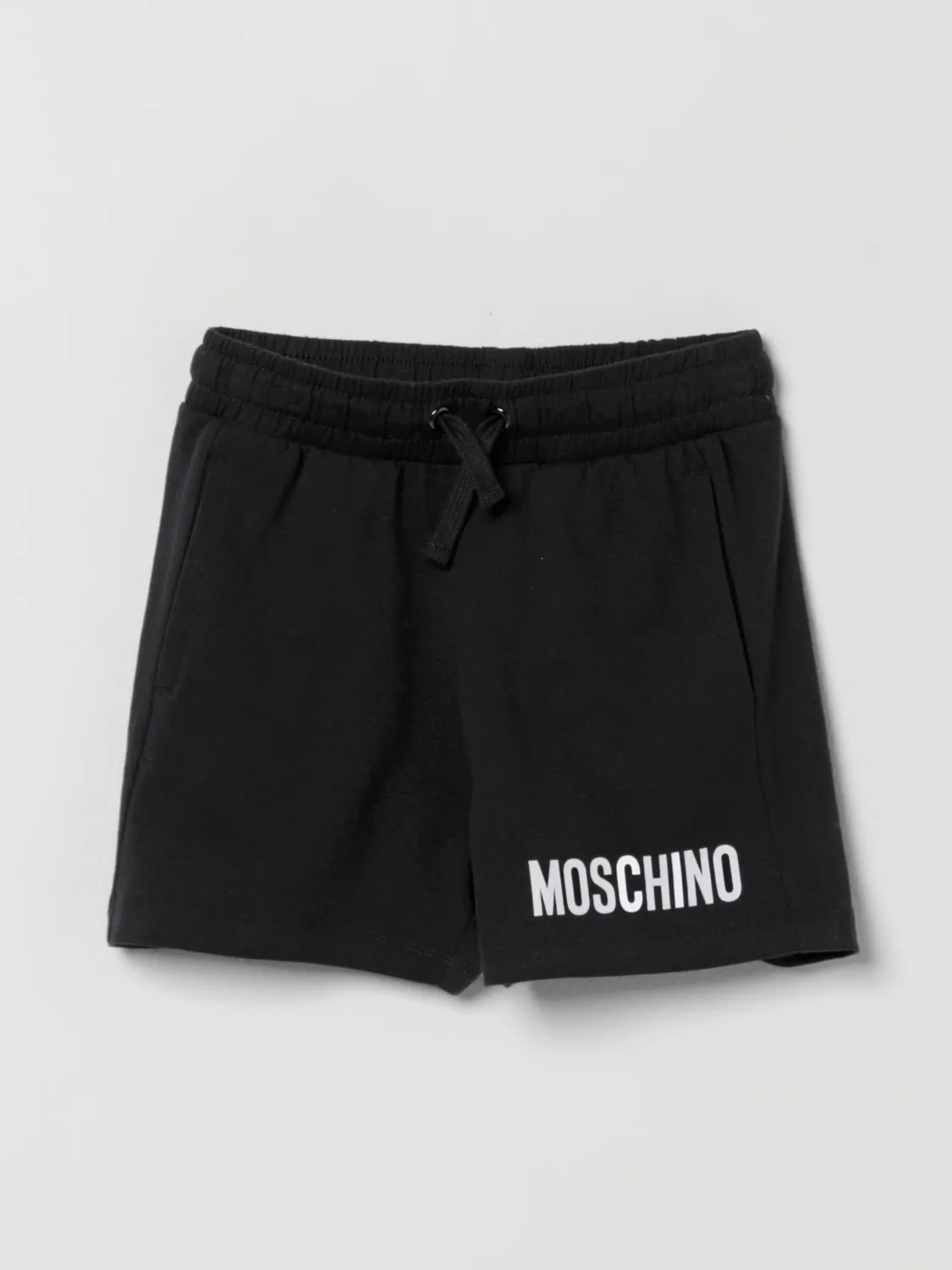 Pantaloncino jogging in cotone con maxi logo Moschino