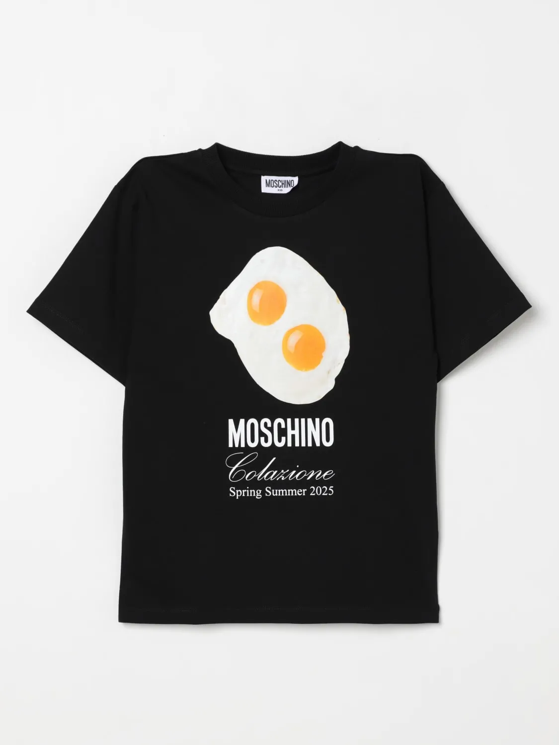 T-shirt in cotone con stampa Scrambled Egg Moschino