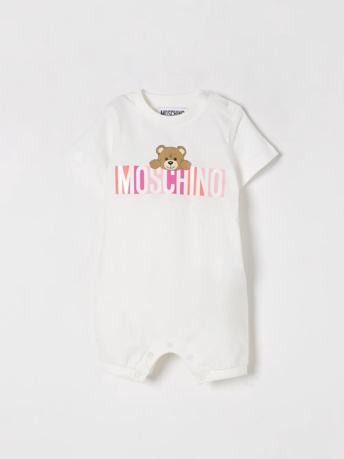 Tuta corta in cotone con Teddy Moschino