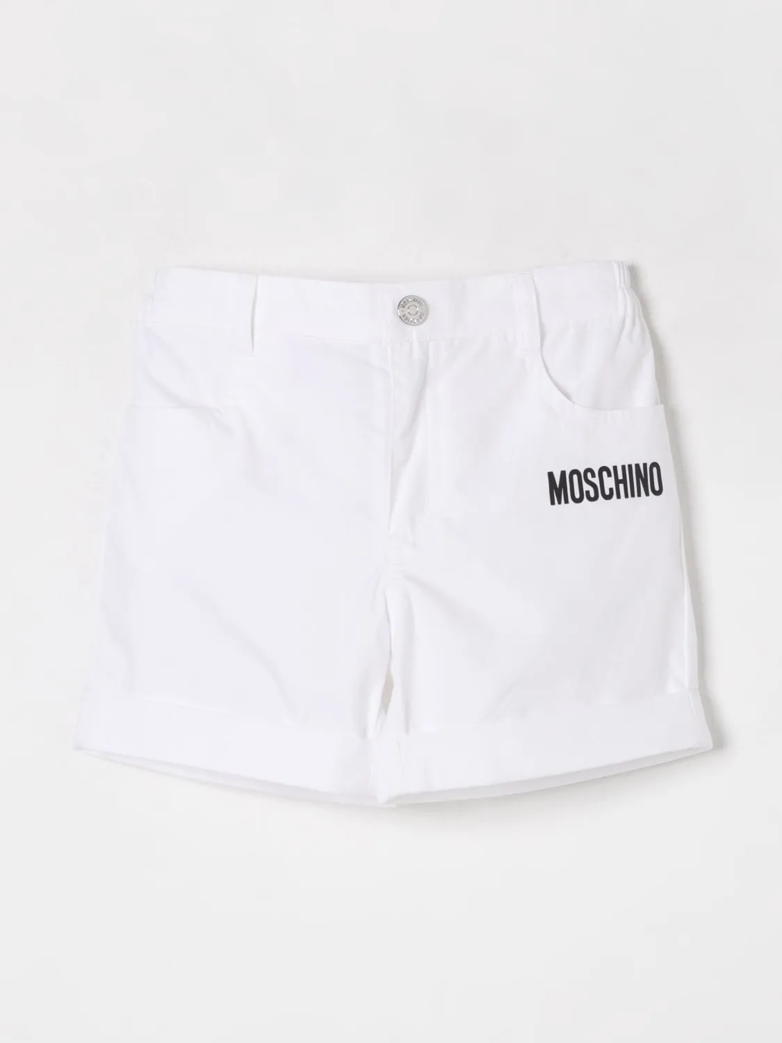 Pantaloncino in cotone con stampa Teddy Moschino