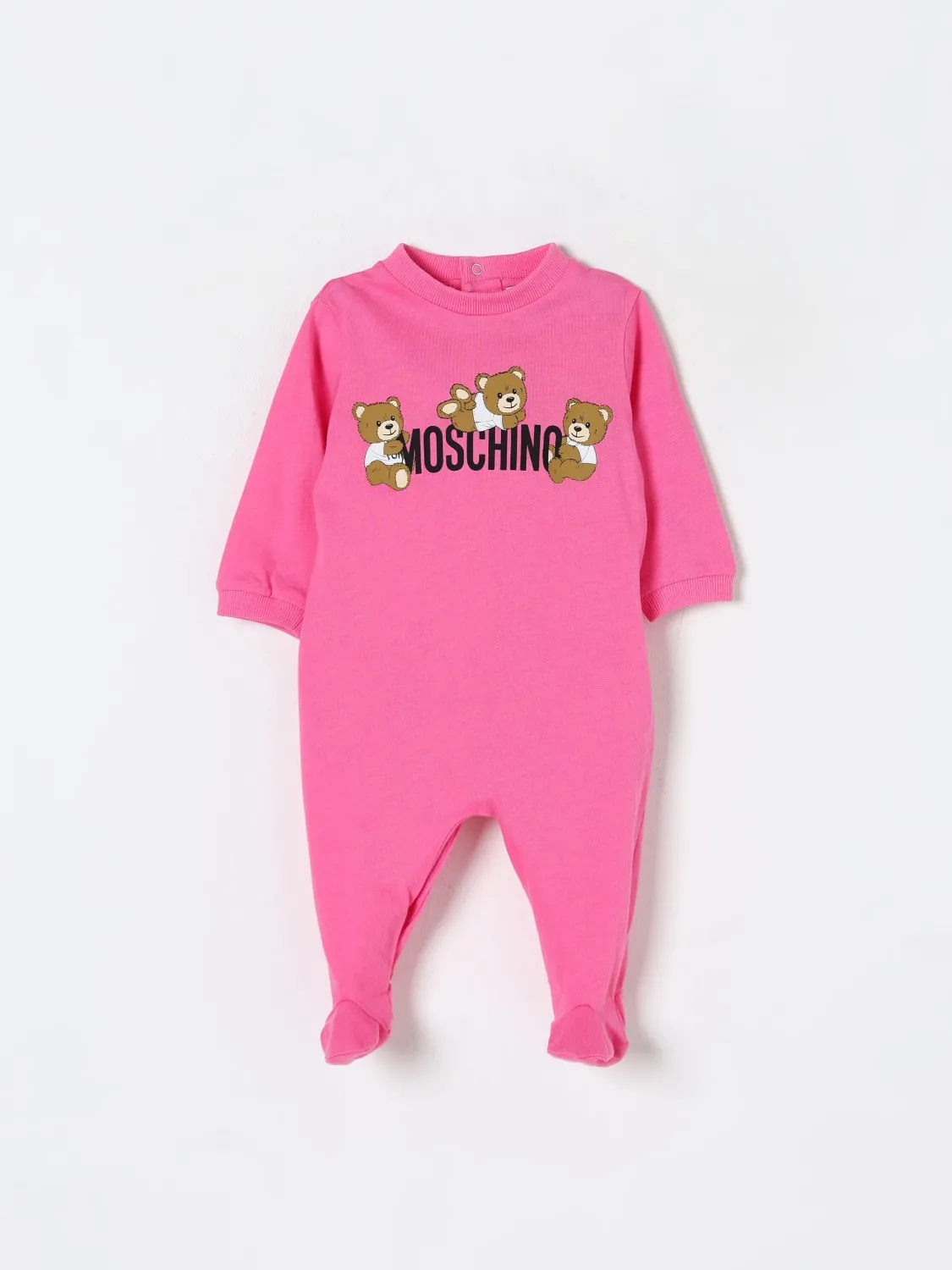 Tuta con piedini in cotone Teddy Bear Moschino