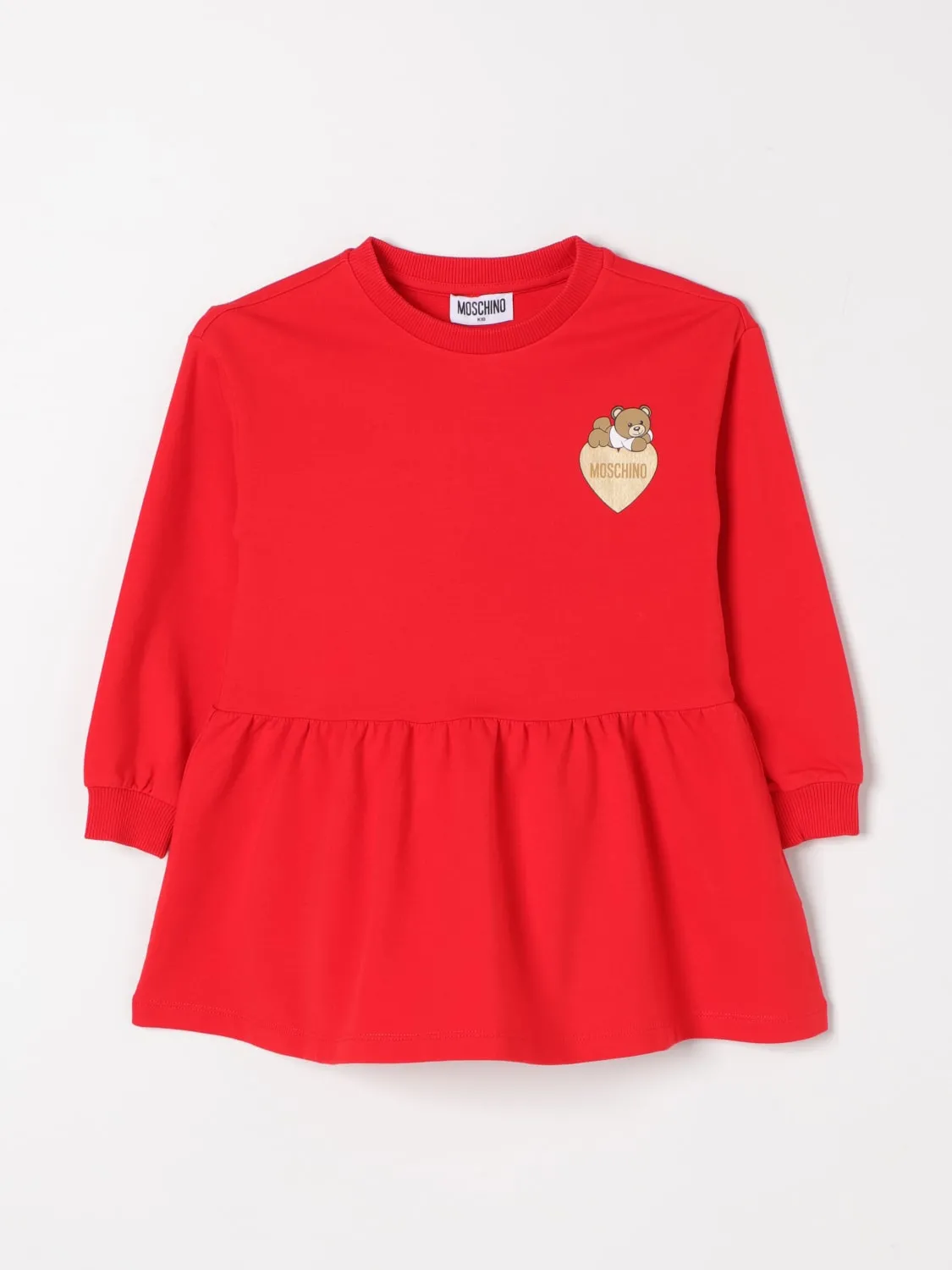 Abito di cotone Moschino con mini logo Teddy