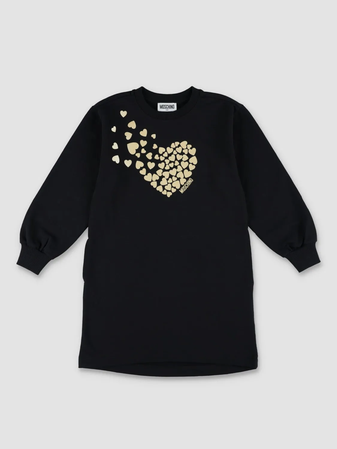 Abito a felpa con stampa cuori Moschino