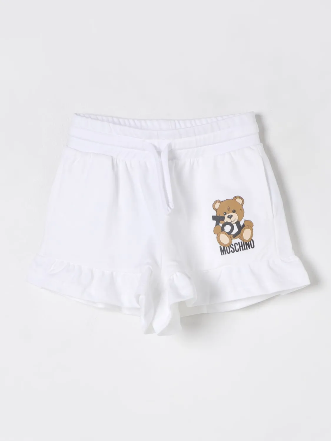 Shorts in cotone con stampa Teddy Moschino