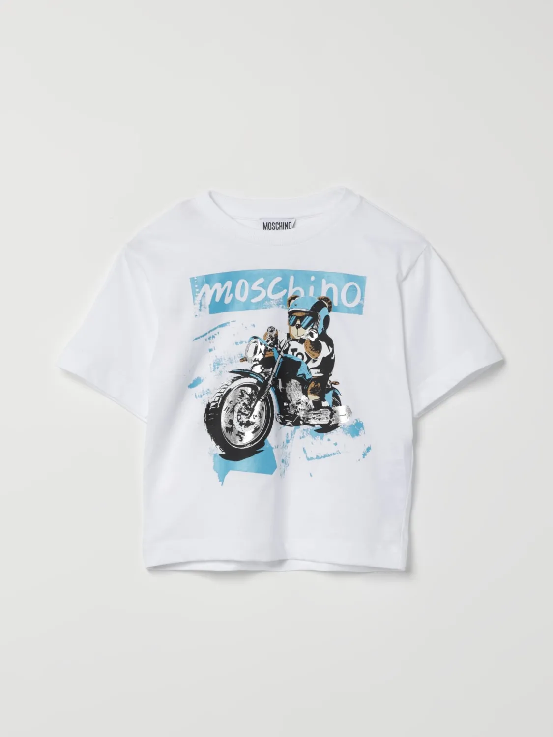 T-shirt in cotone con stampa grafica Moschino