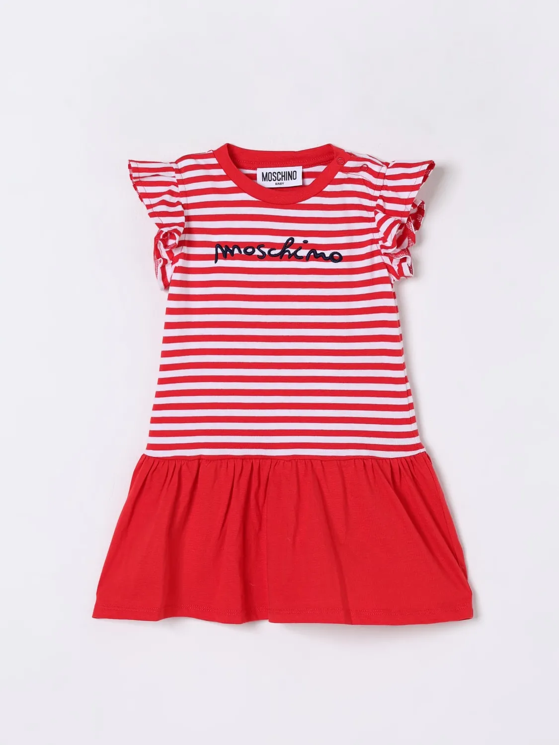 Abito in cotone a righe Moschino