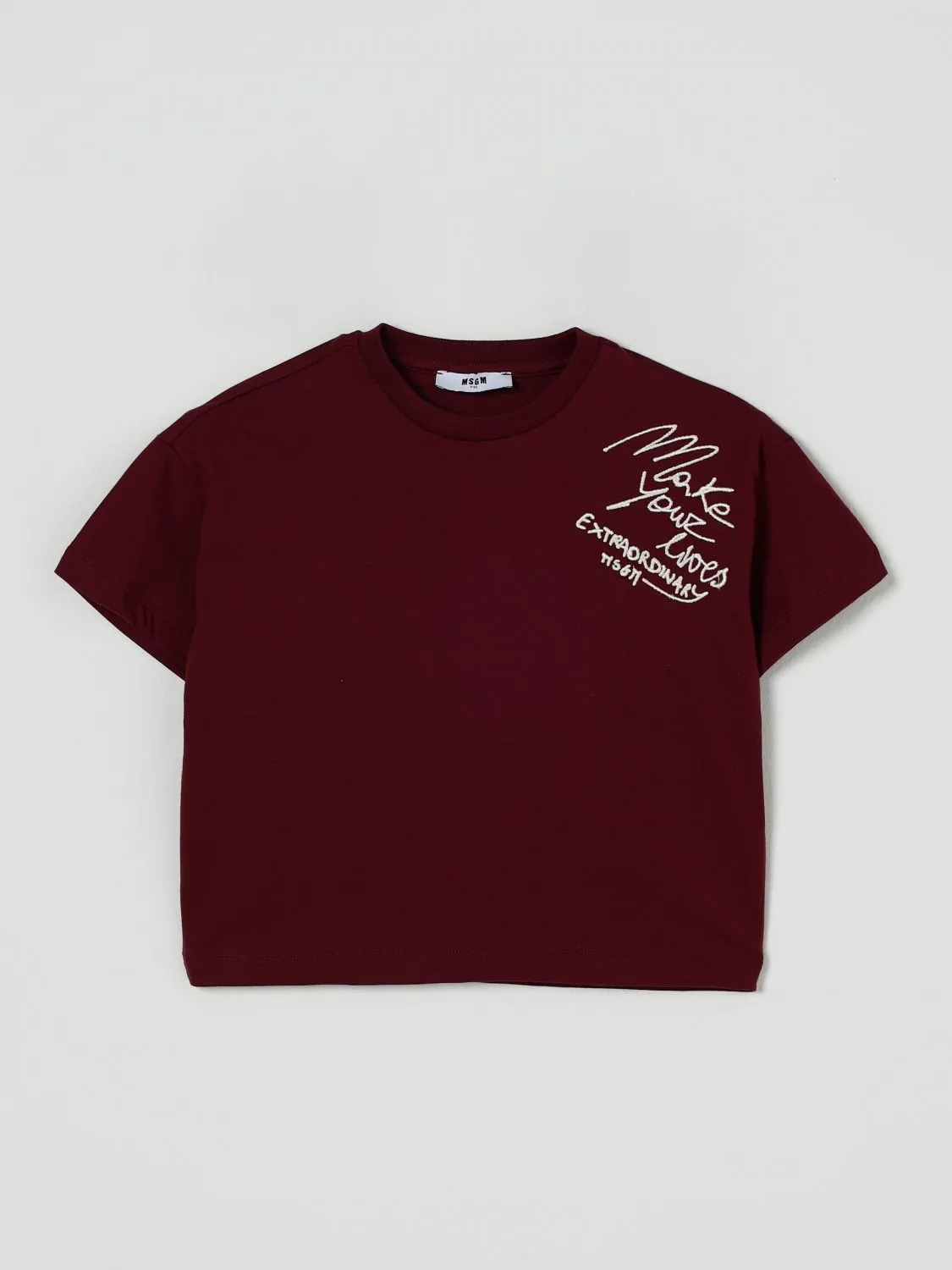 T-shirt crop con logo MSGM Kids