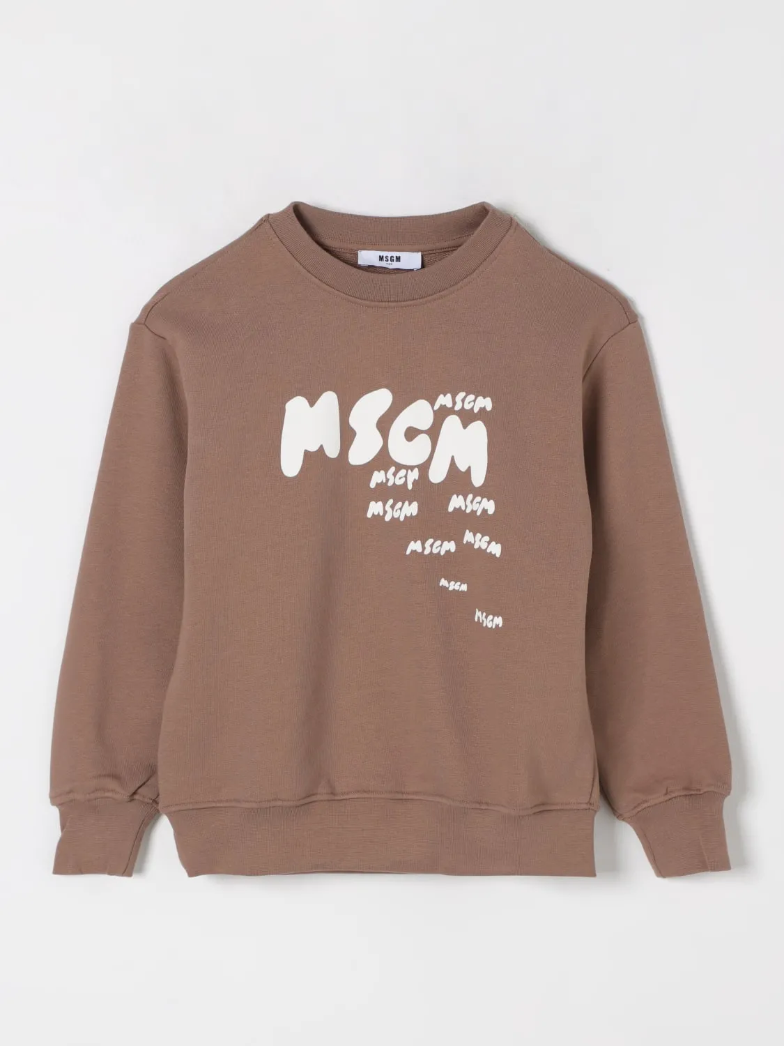 Felpa a girocollo con stampa logo MSGM Kids